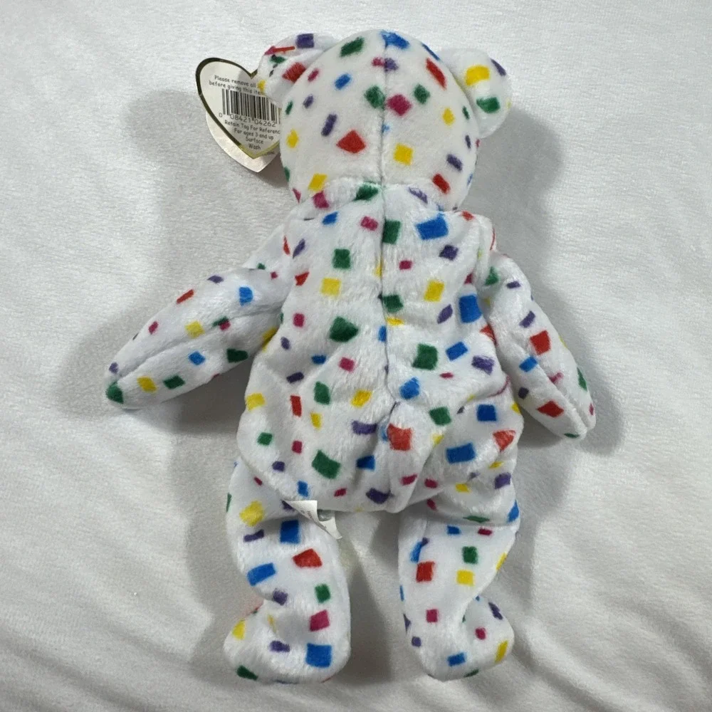 Ty 2K Beanie Baby‎ Bear Plush Toy Confetti Squares January 1 2000